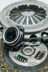 elements of the car clutch system with shallow depth of field