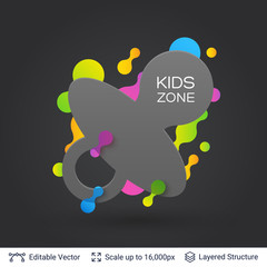 Black badge Kids Zone sticker.