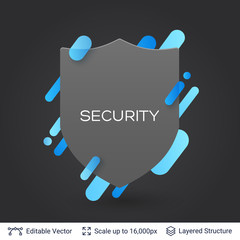 Black badge shield silhouette sticker.