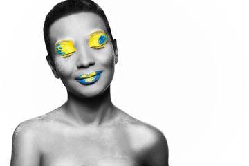 photo girl model with an African look