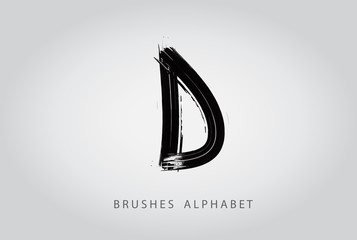 Letter D Brush Logo Design.Concept