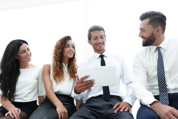 Fototapeta premium business colleagues with digital tablet.