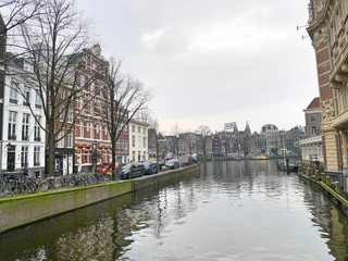 Naklejka premium amsterdam city view