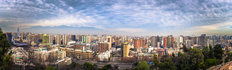 Santiago de Chile - July 08, 2017: Panoramic view of Santiago de Chile