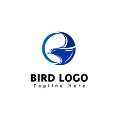 simple Circle eagle fast travel logo