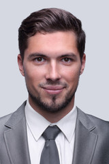 closeup face of a successful businessman