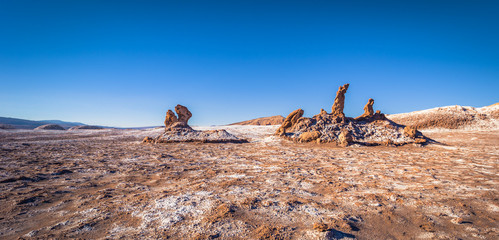 Atacama Desert, Chile - Dinosaur head statue in the Valley of the Moon in the Atacama Desert, Chile