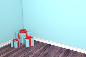 weihnachtsgeschenke im blaue wohnzimmer