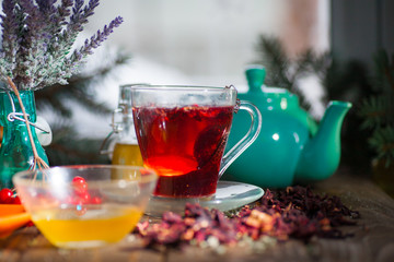 Hibiscus tea from rose carcade herbal herbal tea with rose hips and kalina diuretic and cleansing stomach rejuvenating organism