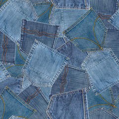 Seamless pattern from jeans pockets.