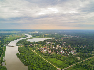 Aerial view of polish country side