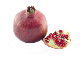 pomegranate vitamin c white background