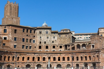 Fototapeta na wymiar Amazing view of Augustus Forum in city of Rome, Italy