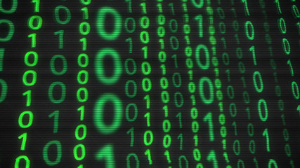 Binary computer code hackers zero one lime