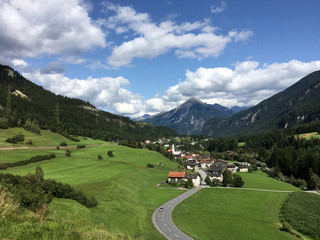 swiss village in the Alps, Switzerland by train