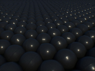 Obraz premium Evaporation protection water acquifer reservoir black balls
