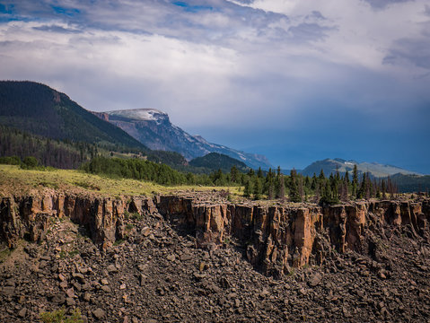 Scenic Colorado Mountain Landscape With Distant Storm