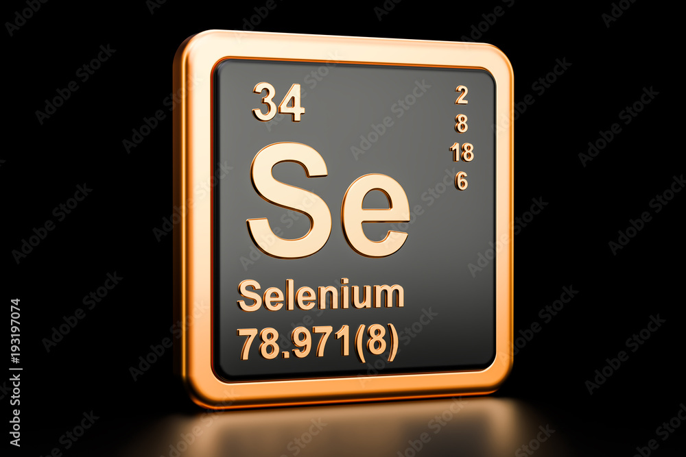 Poster selenium se chemical element. 3d rendering