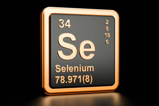 Selenium Se chemical element. 3D rendering