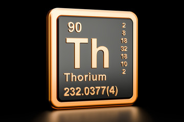 Thorium Th chemical element. 3D rendering © alexlmx