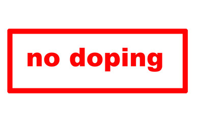 Caption No Doping on a sheet of white paper