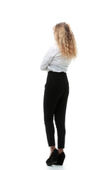 Fototapeta premium rear view.employee looking at copy space