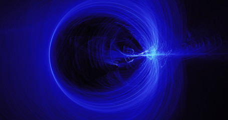 Blue Abstract Lines Curves Particles Background