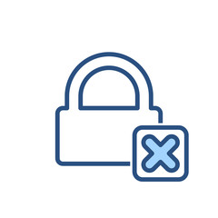 Denied lock password private protection secure icon