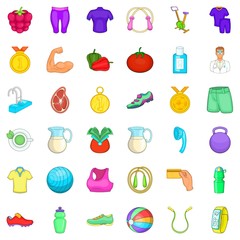 Respectable icons set, cartoon style