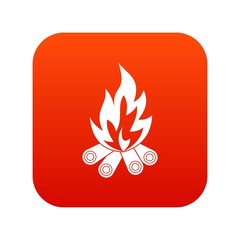 Bonfire icon digital red