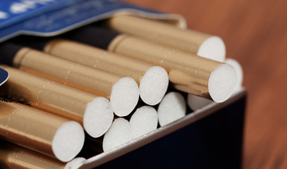 Open pack of cigarettes
