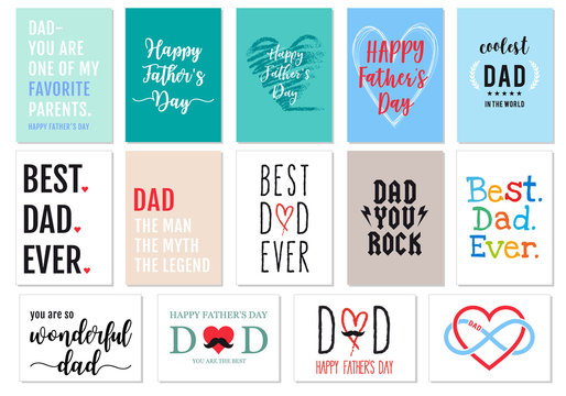 Father's day cards, vector set