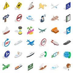 Freeway icons set, isometric style