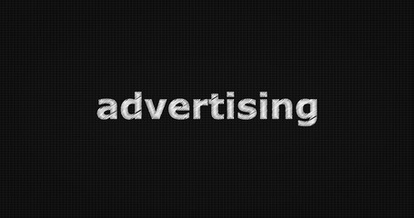 Advertising on black background