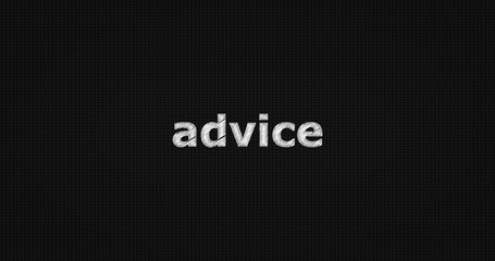 Advice on black background