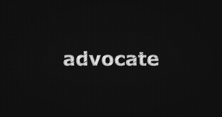 Advocate on black background