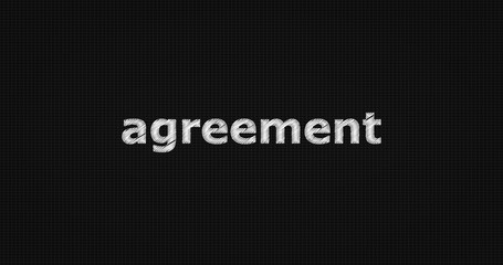 Agreement on black background