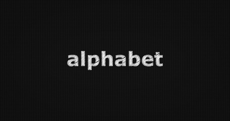 Alphabet marketing on black background