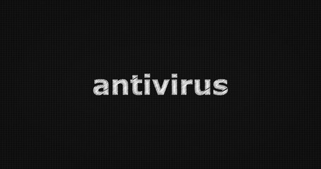 Antivirus word on black background