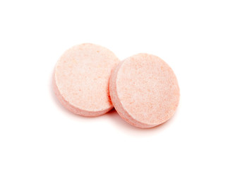 Macro View of Two Light Pink Pills