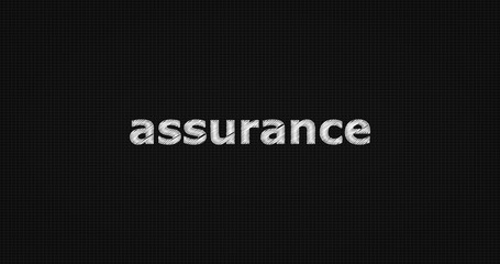 Assurance word on black background