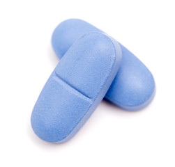 Macro View of Two Blue Pills