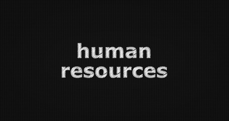 Human resources word on black background.