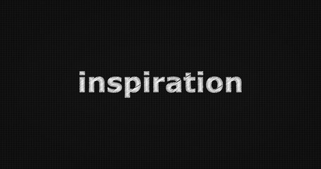 Inspiration word on black background.