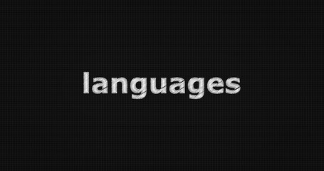 Languages word on grey background.