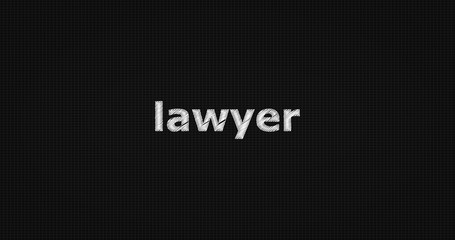 Lawyer word on grey background.