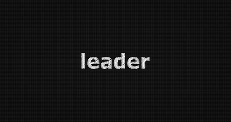 Leader word on grey background.