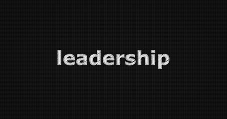 Leadership word on grey background.