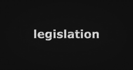Obraz premium Legislation word on grey background.