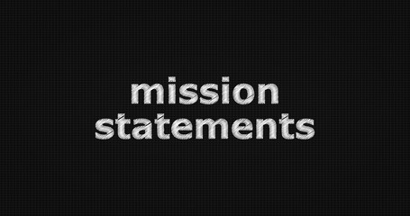 Mission statements word on grey background.